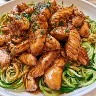 Asian Chicken Zoodles with Soy Glaze