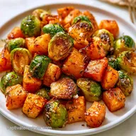 Roasted Butternut Squash Brussels Sprouts Salad