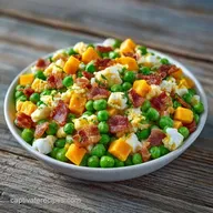 Cheddar Cheese Pea Salad: Creamy