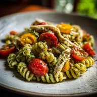 Quick Chicken Pesto Pasta Salad with Cherry Tomatoes in 15 Minutes: One-Pot Method