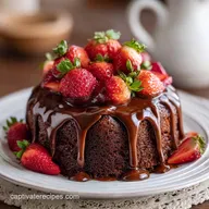 Chocolate Cake with Strawberries: Yields 12