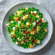 Creamy Egg Pea Salad with Bacon