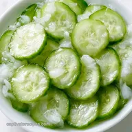 Cucumber Onion Salad with Vinegar and Sugar