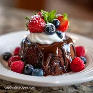 Chocolate Pudding Cake for 8 Servings with Molten Cocoa Sauce