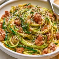 Italian Zucchini Noodles with Sausage