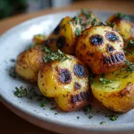 Skull Potatoes for Halloween: Crispy Baked