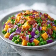 Sour Cream Pea Salad with Sharp Cheddar