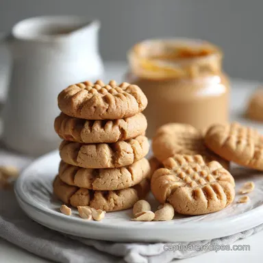 quick 3ingredient peanut butter cookies Without Eggs Recipe Card