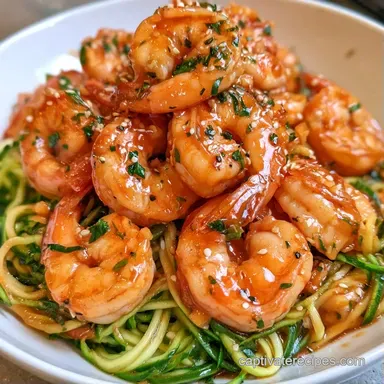 Asian Shrimp Zoodles in 30 Minutes Recipe Card