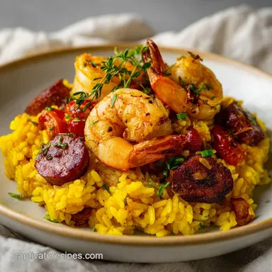 Spanish Paella with Toasted Crust Recipe Card