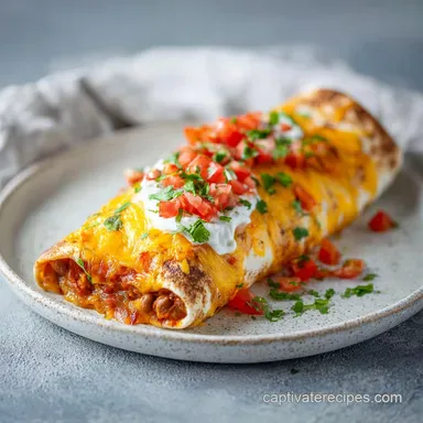 Bean and Cheese Burrito Recipe for 4 Servings Recipe Card