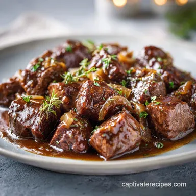 Beef Tips and Gravy Recipe: One-Pot Recipe Card