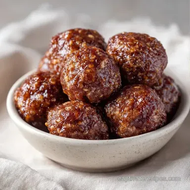 Slow-Cooked Bourbon Cocktail Meatballs Recipe Card