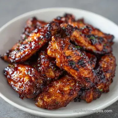 Bourbon Glazed Chicken Wings: Crispy Recipe Card