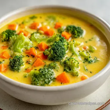 Broccoli Cheese Soup in 35 Minutes Recipe Card