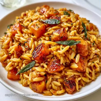 Brown Butter Orzo with Butternut Squash Recipe Card