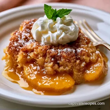 Easy Fresh Peach Cobbler Recipe Recipe Card