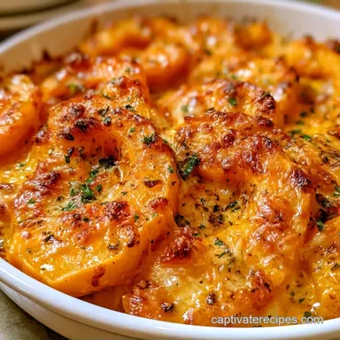 Butternut Squash Gratin for 6 Servings Recipe Card