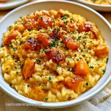 Butternut Squash Risotto for 4 Servings Recipe Card