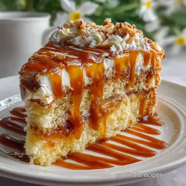Caramel Crunch Cake: Crispy Baked for 1 Hour 20 Mins Recipe Card