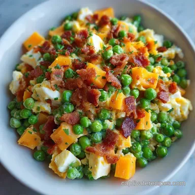 Cheddar Cheese Pea Salad: Creamy Recipe Card