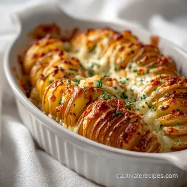 Cheesy Hasselback Potato Gratin: Crispy Baked Recipe Card