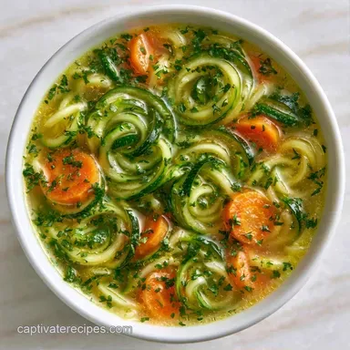 Chicken Soup with Zoodles for 6 Servings Recipe Card