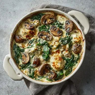 Chicken Spinach Mushroom Oven Dish in 40 Minutes