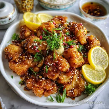 Chinese Lemon Chicken for 4 Servings Recipe Card