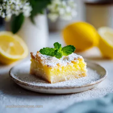 Classic Lemon Bars Recipe with Tart Citrus Curd in 65 Minutes Recipe Card