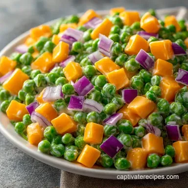 Cold English Pea Salad with Frozen Peas