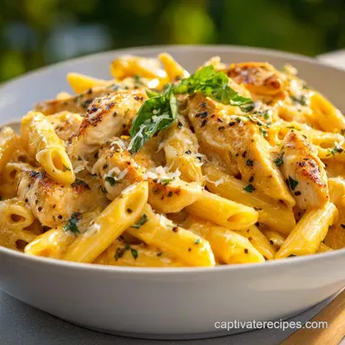 Chicken Penne Pasta: Creamy Sauce in 25 Min Recipe Card
