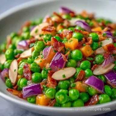 Cold Pea Salad Side with Bacon: Creamy Recipe Card