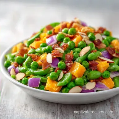 Cold Pea Salad Side with Bacon: Creamy
