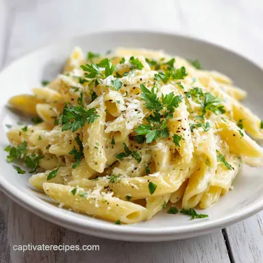 Creamy Garlic Penne Pasta in 30 Minutes Recipe Card