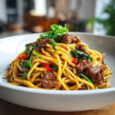 Creamy HighProtein Beef Pasta in 20 Minutes Recipe Card