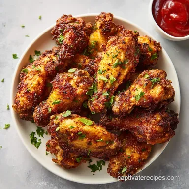 Air Fry Chicken Wings for 4 Servings with Crispy Texture Recipe Card