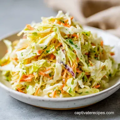 Easy Coleslaw Recipe for 8 Servings Recipe Card