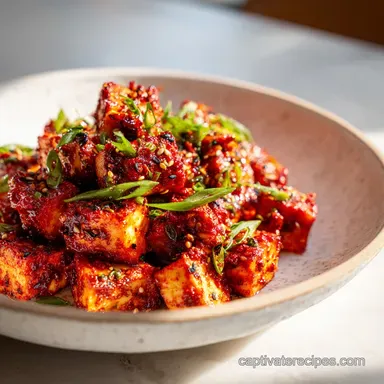 Crispy Gochujang Korean Tofu in 20 Minutes Recipe Card