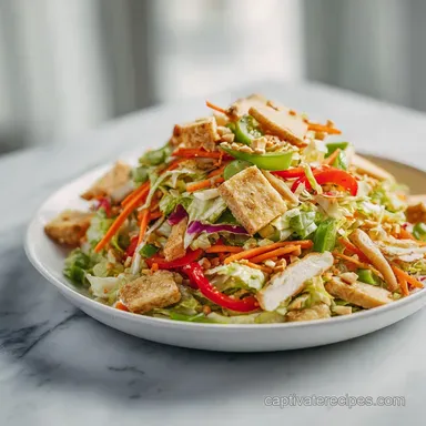 Crunchy Asian Salad Recipe for 4 Servings Recipe Card