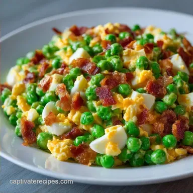 Easy Pea Salad with Egg with Bacon