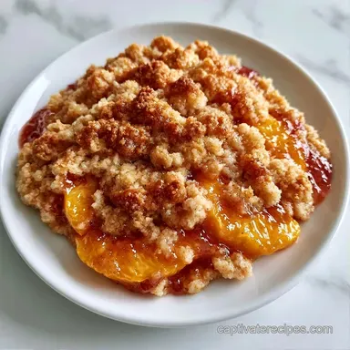 Easy Peach Crisp Dessert for 8 Servings Recipe Card