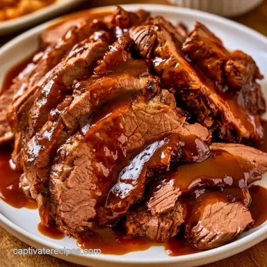 Easy Slow Cooker Pot Roast for 6 Servings Recipe Card