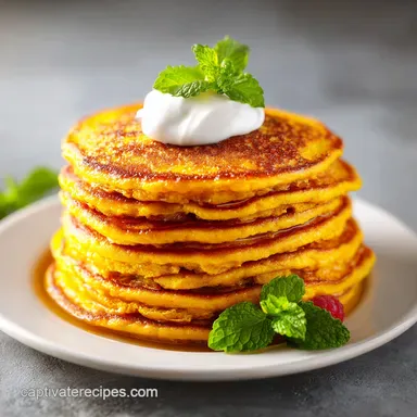 Fluffy Pumpkin Pancakes for 4 Servings Recipe Card