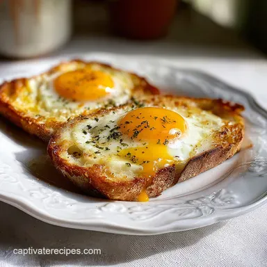 French Baked Eggs on Toast: Oven-Only Crispy Baked Recipe Card
