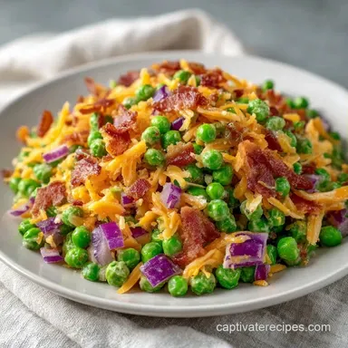 Garden Fresh Pea Salad with Bacon Recipe Card
