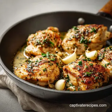 Chicken Thighs Recipe with Garlic and Herbs in 20 Min Recipe Card