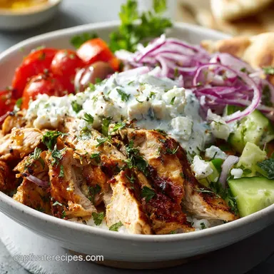 Greek Chicken Gyro Bowls: Ready in 30 Min, Pan-Seared Recipe Card