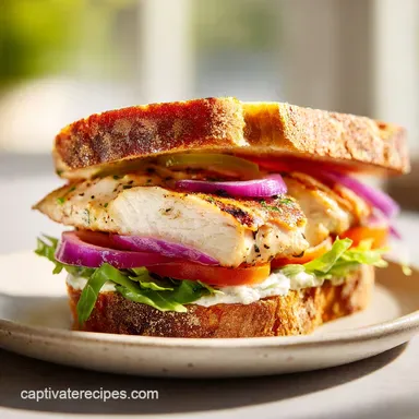 Grilled Chicken Sandwich in 20 Minutes for 4 Servings Recipe Card