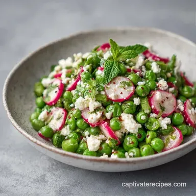 Healthy Green Pea Salad with Feta Recipe Card